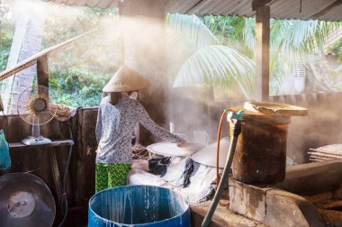 local rice noodles factory in Vietnam