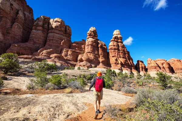 Wanderung Den Bergen Von Utah Wandern Ungewöhnlichen Naturlandschaften Fantastische Formen — Stockfoto