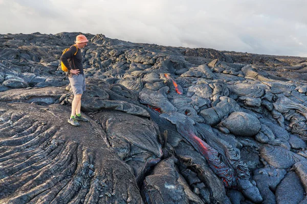 夏威夷大岛上的熔岩流 — 图库照片