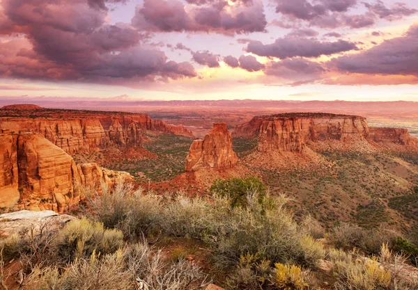 Vue Panoramique Sur Les Montagnes Colorado National Monument Park Lever — Photo