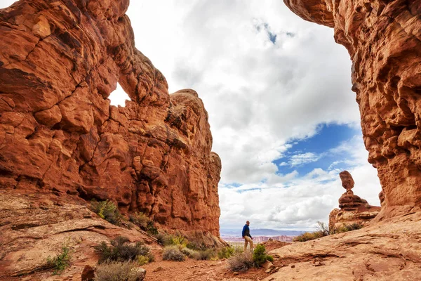 Caminata Las Montañas Utah Senderismo Paisajes Naturales Inusuales Formas Fantásticas —  Fotos de Stock