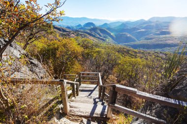 Meksika 'da yağmur mevsiminde orman ve dağlar