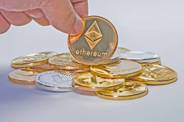 Vertical Etherium Coin Stock Picture