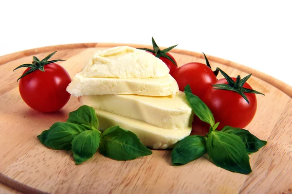 Mozzarella Kirschtomaten Basi — Stockfoto