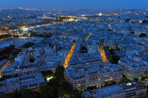 Evening Paris. View from the Eiffel Tower — Stock Photo, Image