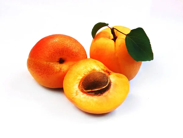 Apricot; objects on white background — Stock Photo, Image