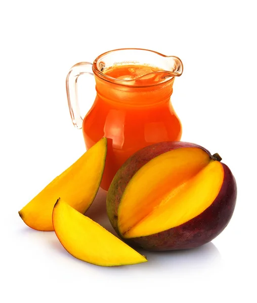 Mango juice and fruit — Stock Photo, Image