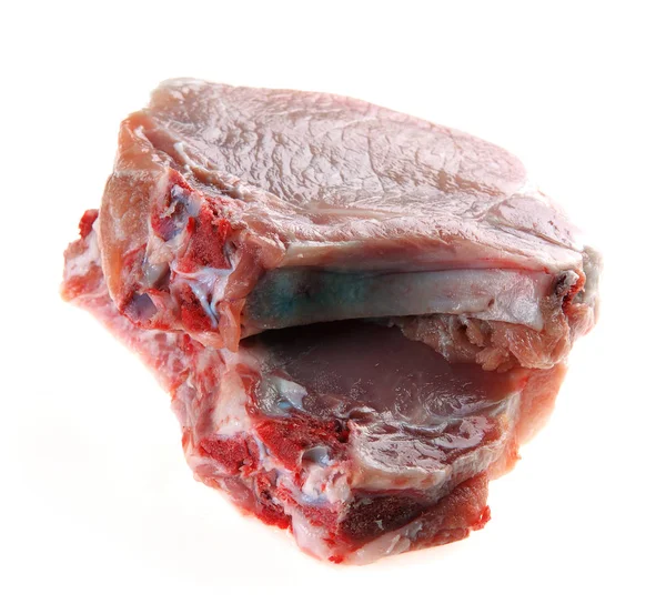 猪肉牛排配一块石头 — 图库照片
