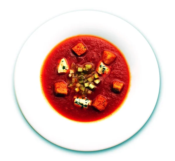 Die spanische Tomatensuppe Gazpacho — Stockfoto