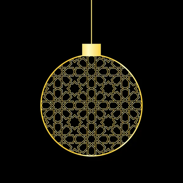 Gold-Weihnachtskugel — Stockvektor