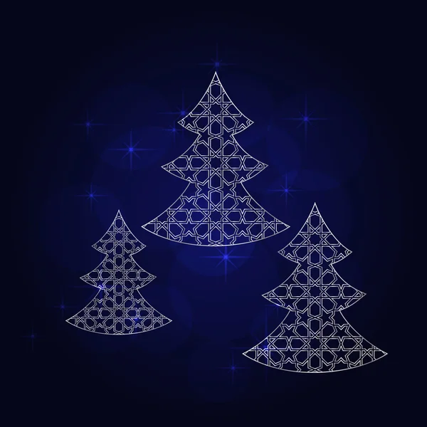 Silver christmas tree — Stock Vector