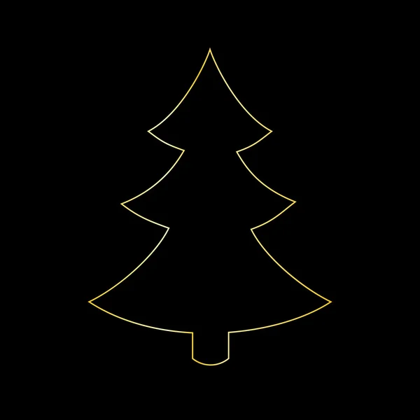 Gold christmas tree — Stock Vector