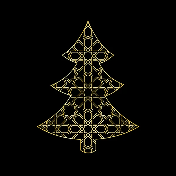 Árbol de Navidad ornamental — Vector de stock