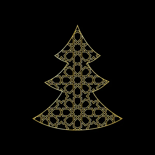 Árbol de Navidad ornamental — Vector de stock