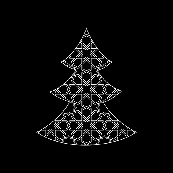 Árbol de Navidad ornamental — Vector de stock