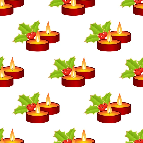 Безшовная рождественская свеча — стоковый вектор