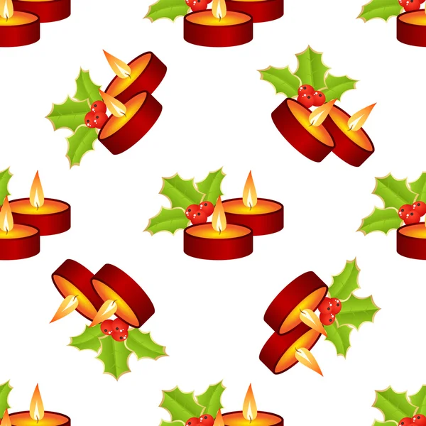 无缝的圣诞蜡烛 — 图库矢量图片
