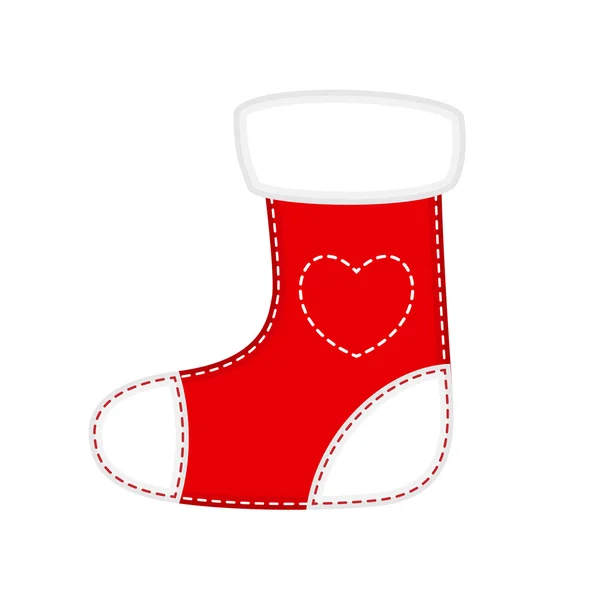 Vánoční červené a bílé ponožky — Stockový vektor