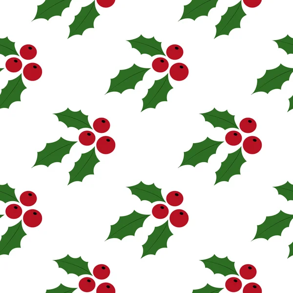 Seamless Background Holly Berries — Stock Vector