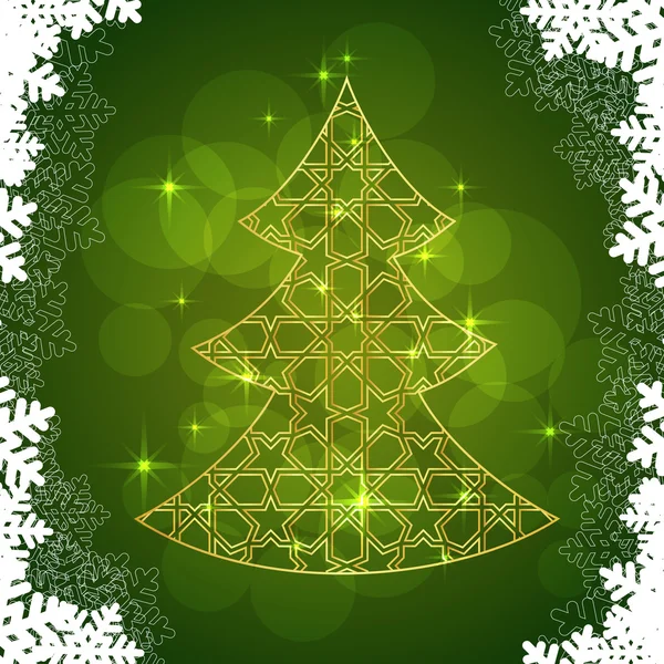 Árbol de oro de Navidad — Vector de stock