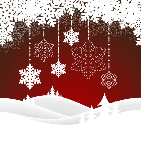 Christmas snowy landscape — Stock Vector