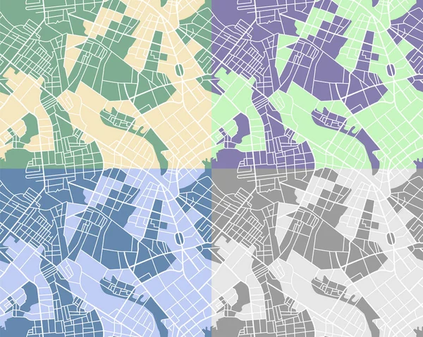 Conjunto de mapas das cidades — Vetor de Stock