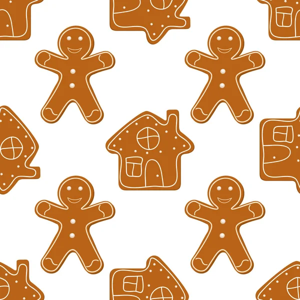 Gingerbread Cookies seamless — Stock Vector