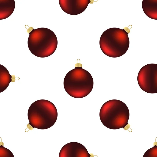 Boules de Noël rouges sans couture — Image vectorielle