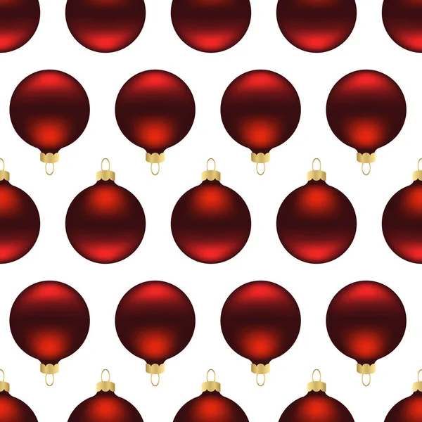 Бесшовные красные рождественские балы — стоковый вектор