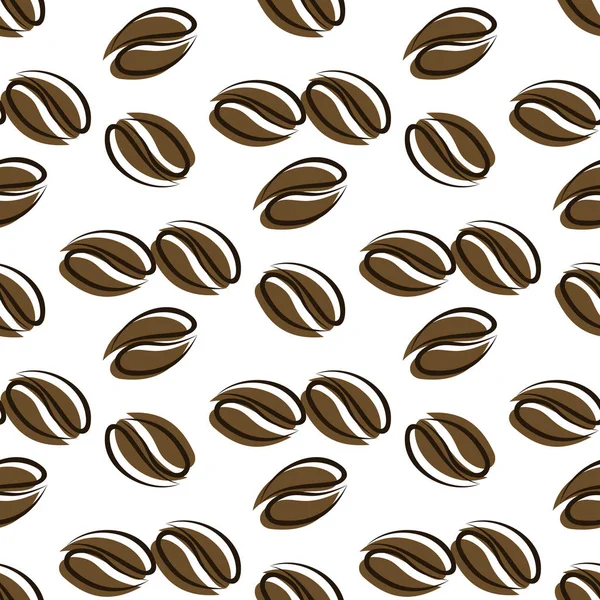 Padrão sem costura grãos de café — Vetor de Stock
