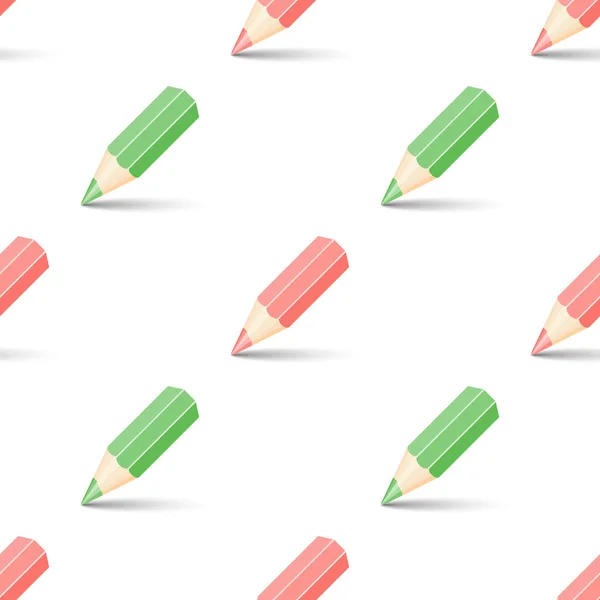 Kırmızı ve yeşil kalem — Stok Vektör