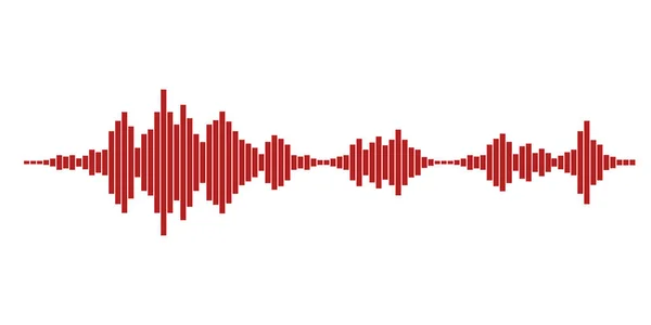 Ondas sonoras rojas — Archivo Imágenes Vectoriales