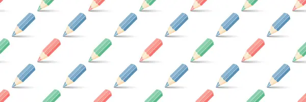 Veelkleurige potloden op wit — Stockvector