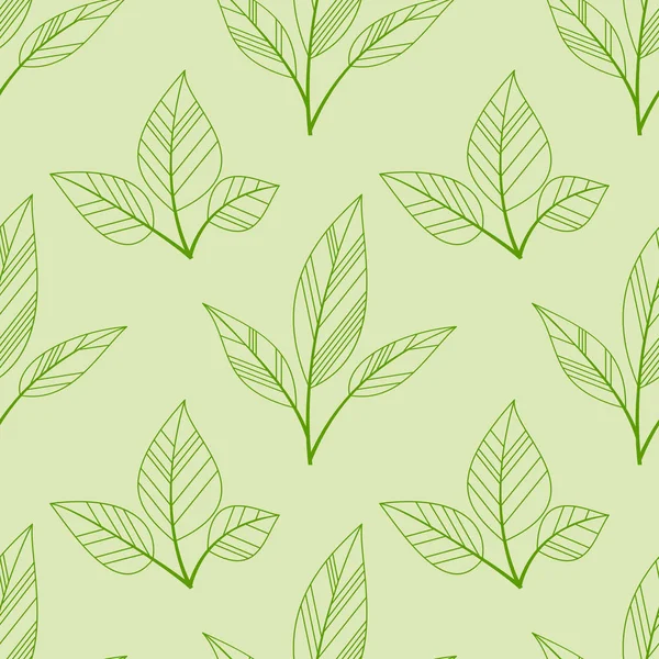 Зеленые листья бесшовные — стоковый вектор