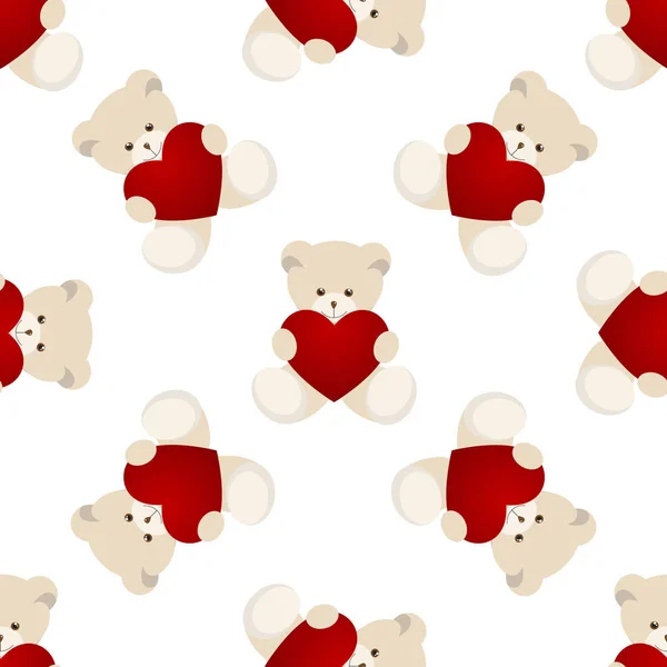 Плюшевий ведмедик день Святого Валентина карт — стоковий вектор