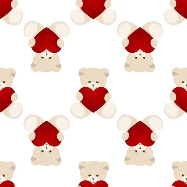 Teddy Bear Tarjeta de San Valentín — Vector de stock