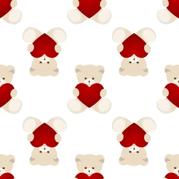 Teddy Bear Valentines Day Card — Stock Vector