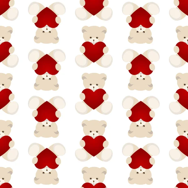 Teddy Bear Tarjeta de San Valentín — Vector de stock