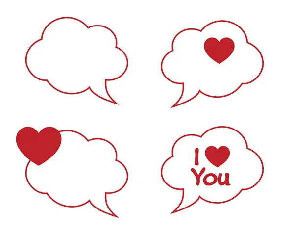 Romantic Speech Bubbles — Stock Vector