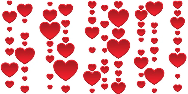 Corazones decorativos sin costuras — Vector de stock