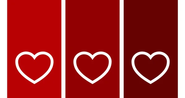 Corazones decorativos en rojo — Archivo Imágenes Vectoriales