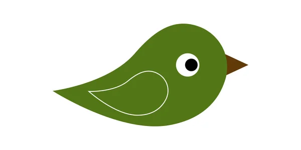 Green icon of bird — Stock Vector
