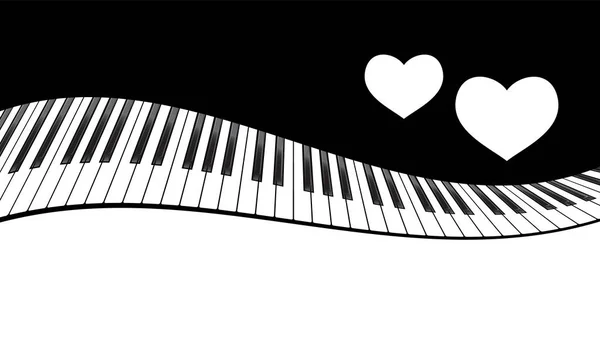 Piano template with hearts — Stock Vector