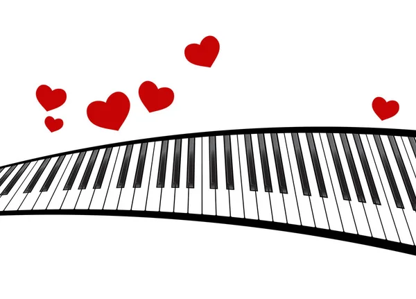 Klaviervorlage mit Herzen — Stockvektor