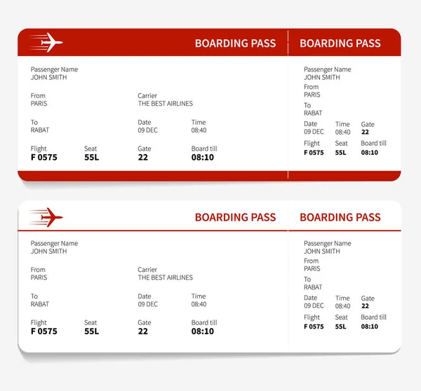 Red boarding pass — Stock Vector