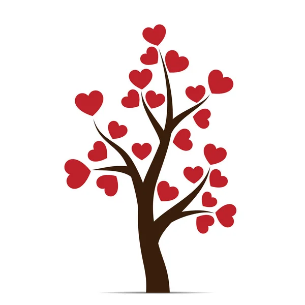 Δέντρο αγάπη με καρδιά φύλλα — Διανυσματικό Αρχείο