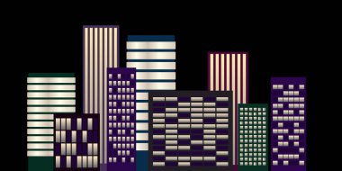 Gece cityscape skyscapers ile