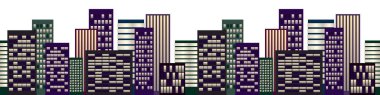 Gece cityscape skyscapers ile
