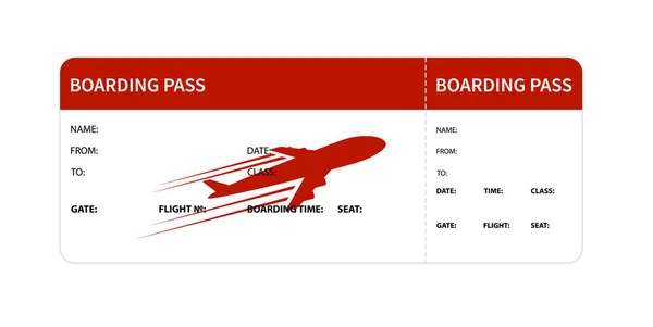 Carte d'embarquement rouge — Image vectorielle