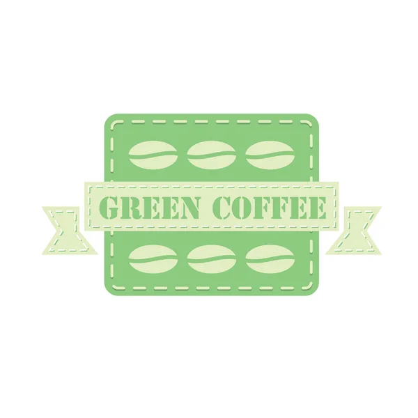 Etykieta dla zielonej kawy — Wektor stockowy